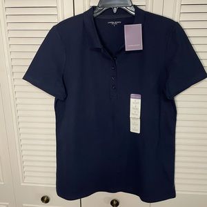 NWT Women’s Laura Scott short sleeve polo navy size large